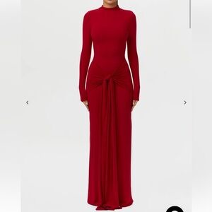 Naked Wardrobe Sculpted Draped Tie Dress